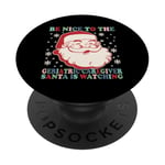 Nurse Christmas Santa Nice To The Geriatric Care Giver PopSockets Adhesive PopGrip