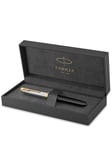 Parker 51 Premium Fountain Pen | Premium Collection | Black with Gold Trim | Fine Nib | Blue/Black Ink | Gift box