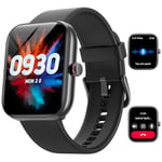 Montre Connectée Homme pour Samsung,iPhone,Android,1.91" Montre Connectée Femme avec Appel Bluetooth,Voix de l'IA,Alexa intégrée,Smartwatch Moniteur de SpO2,Sommeil,Podometre,Calories,IP68-Noir