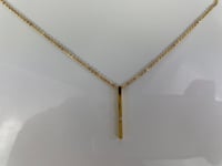 YELLOW GOLD FINISH Bar Created Diamond Necklace with Gift box and Free Postage