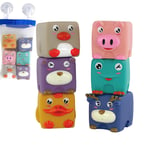 Stacking Building Blocks Squeaky Sound Soft Animal Baby Bath Colour Toys 6 Pcs