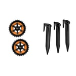 WORX - Roues lestées cramponnées WA0952 - & Lot De 100 Piquets De Fixation Pour Cbles Périphériques - WA0179 - Accessoires Pour Tondeuses Robots WORX LANDROID