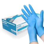 K-MART Professional Nitrile Powder Free Multi-Purpose Gloves, Disposable, Extra Strong - Box of 100 - Blue - Medium