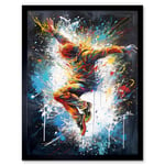 Before the Land Parkour Jump Paint Splat Portrait Art Print Framed Poster Wall Decor 12x16 inch