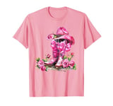 Cowgirl Boots Pink Baby Bow Preppy y2k Coquette Pink T-Shirt