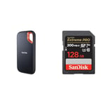 SanDisk Extreme 2 to NVMe SSD, Disque Externe, USB-C, jusqu'à 1 050 Mo/s en Vitesse de Lecture & 128 Go Extreme Pro Carte SDXC + RescuePRO Deluxe, jusqu'à 200 Mo/s, UHS-I, Classe 10, U3, V30