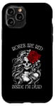 Coque pour iPhone 11 Pro Roses Are Red Inside I Am Dead Squelette Anti-Saint-Valentin