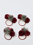 John Lewis Festive Pinecone Napkin Rings, Set of 4, Multi