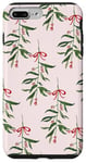 iPhone 7 Plus/8 Plus Pink Christmas Mistletoe Jolly Leaves Ribbon Bow Coquette Case