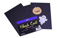 Bright Ideas Black Card A4 (Pack of 100 Sheets) 225gsm Coloured Card Pack, (BI1195)