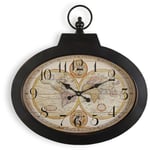 Pangea Horloge Murale pour la Cuisine, le Salon, la Salle à Manger ou la Chambre. Pendule Murale, , Dimensions (h x l x l) 63 x 6 x 60 cm, Métal,
