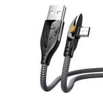 90 graders Type C USB-kabel 1,8 meter【1 förpackning 66W】Speldesign Vinkel USB C-kabel L-formad USB till Type C Armbåge Snabbladdning och dataöverföring Cor