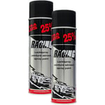 2 bombes de peinture - Carrosserie voiture - Racing - Noir mat - 500ml