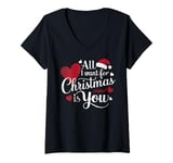 Womens All I Want For Christmas Is You V-Neck T-Shirt