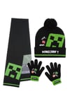 Minecraft Boys 3 Piece Winter Set Hat Gloves Scarf Warm Cosy Accessories Gift