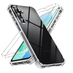 Vauki Coque pour Samsung Galaxy A16 4G / A16 5G avec 2 Pièces Verre Trempé, Transparente Mince Souple TPU Silicone Étui, Antichoc Anti-Rayures Bumper Housse Protection Case pour Samsung A16 6,7"