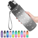 Coolfel Motivational Water Bottle with Time Markings, 1.5l 1l Sports Water Bottle 700ml 500ml Kids Water Bottles, BPA Free Tritan Leakproof Reusable Drink Bottle for Gym, School, Running