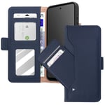 Avizar Case for Motorola Moto G24/G04 with external card holder, Dark Blue