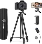 Lightweight Tripod 55-Inch/135cm, Video/Phone/Light Camera Tripod Stand with Bag