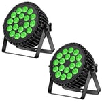 Ukfog Lot de 2 projecteurs LED 200 W 18 LED par 8 CH RGBW + DMX Strobe Sound Actif Mode Éclairage de scène Lumière disco pour mariage/fête/église/club/DJ/spectacle en direct