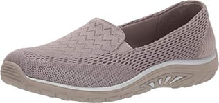 Skechers Womens Relaxed Fit Reggae Fest Willows Slip On,Dark Taupe,US 6 M