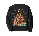 Santa ELF Reindeer Hedgehog Xmas Tree X-mas Light Hedgehog Sweatshirt