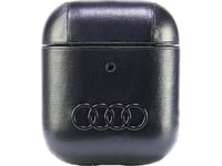 Apple Airpods 1 / 2 Audi Leather Big Logo Cover (Au-Ap-Gt/D3-Bk) Veske For Hodetelefoner Svart Farge