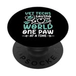 Vet Techs Saving The World One Paw At A Time PopSockets PopGrip Adhésif