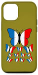 Coque pour iPhone 12/12 Pro French Pride Papillon Magnifique avec Drapeau de la France