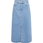 Krista-Gerda Hw Long Denim Maxi Skirt - Light Blue Denim