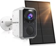 3Mp 2K Caméra Surveillance Wifi Extérieure Sans Fil Batterie,Camera Solaire Avec Panneau Solaire,Vision Nocturne Couleur 30M,