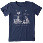 Life Is Good T-Shirt à Manches Courtes pour Femme Motif Crusher Moyen Bleu foncé.