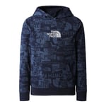 The North Face Youths Drew Peak Light PO Hoodie (Blå (SUMMIT NAVY TNF PROUD PRINT) Medium)