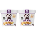 Pip & Nut - Smooth Peanut Butter (1kg) | Natural Nut Butter, No Palm Oil, No Added Sugar, Hi-Oleic Peanuts, High in Unsaturated Fats, Gluten Free, Vegan, Dairy Free (Pack of 2)