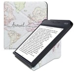 kwmobile Kobo Libra H2O e-Reader-fodral - PU-läder Flip Cover - Svart-Flerfärgat skyddsfodral