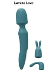 Vibromasseur Wand "R-evolution" Turquoise 20,5 cm - Puissant Silicone Ultra Doux