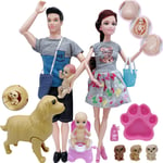 Barbie - Barbie Famille Coffret le Bain des Animaux, poupée Brune avec  Figurines Chiot, Chaton et lapin, Accessoires, Jouet pour Enfant, FXH12 -  Poupées - Rue du Commerce