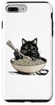 Coque pour iPhone 7 Plus/8 Plus Animé Manga Kawaii Style de vie urbain Streetwear Ramen Cat