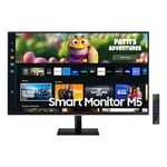 Samsung Smart Monitor M5, 27" - Dalle VA, Résolution FHD 1920 x 1080 , 60Hz, 4ms, 3,000:1, SmartThings Hub, TV Plus, Microsoft 365, HDMI, USB