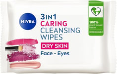 NIVEA Biodegradable Cleansing Wipes Sensitive Skin Wipes from 100 percent Plant