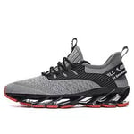 Homme Baskets Femme Chaussures de Sport Running Baskets Respirant Légères et Confortables Basquette Femme Outdoor Gym Fitness Tricot Casual Marche Sport Jogging Sneakers Hommes18 Gray Red 39