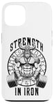 Coque pour iPhone 13 Viking Gym Warrior Strength In Iron Deadlift Poids Fitness