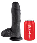 King Cock .8" With Balls Svart - XL