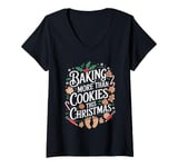 Womens Baking More Than Cookies This Christmas Pregnancy Baby Baker V-Neck T-Shirt