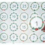 25 Christmas DIY Advent Calendar Number Holly Candy Cane Stickers Labels Holly