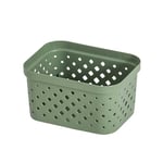 SUNDIS Pixel, panier de rangement 1,5l, en plastique vert sauge recyclé, empilable, idéal pour la salle de bain, la chambre, la décoration ou le bureau