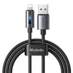 Mcdodo CA-5660 USB-A till Lightning-kabel med blinkande ljus 1,2m (svart)