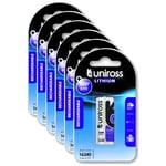 UNIROSS Lot de 6 Packs de 1 Pile Rechargeable RCR123A LIR16340 LITHIUM 650mAh, 12V