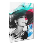 Audrey Hepburn (2) V2 Canvas Print for Living Room Bedroom Home Office Décor, Wall Art Picture Ready to Hang, 30 x 20 Inch (76 x 50 cm)