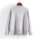 EIJFKNC women pullovers Winter women sweater ladies long sleeve knitted pullovers top femme pull tight shirts jumper,gray,S